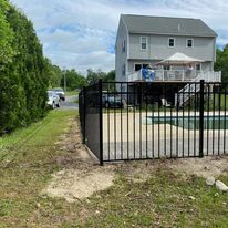 Black aluminum pool fence