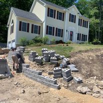 Building a block retaining wall in a front yard