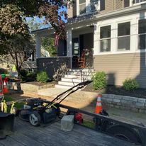 Mowing a front yard