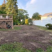 Before: bare, graded backyard