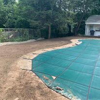 New edging around a pool